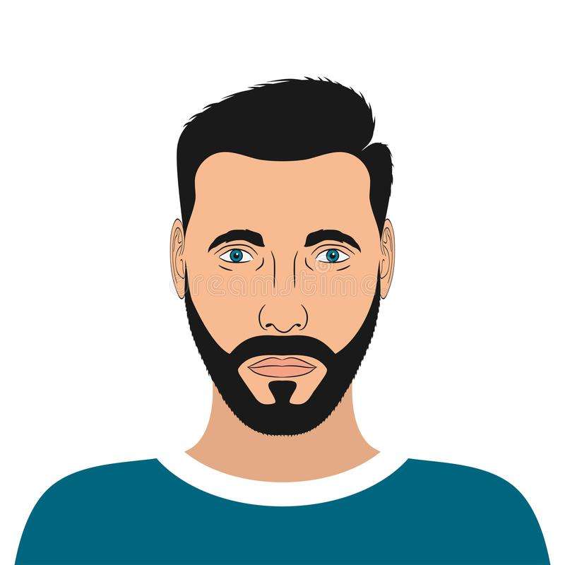 portrait young man beard hair style male avatar vector portrait young man beard hair style male avatar 105082137